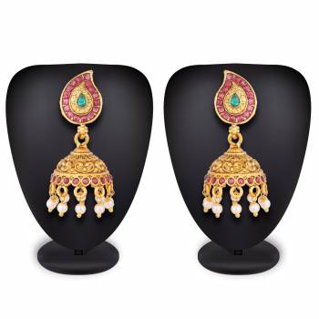 This Festive And Wedding Add More Glam To Your Look Pairing Your Traditional Attire With This Beautiful Pair Of Earrings In Golden Color. It Can Also Be Paired With Heavy Dress Or Even A Simple Kurti. Buy Now.