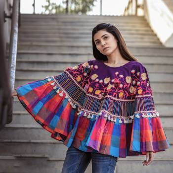 This Winters Go Colorful With This Beautiful Poncho Which Keeps Keeps You Warm As Well As Stylish. It Is Fabricated On Khadi And Can Be Paired with Any Kind Of Attire. Buy Now.