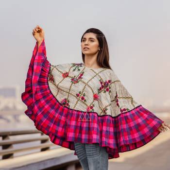 This Winters Go Colorful With This Beautiful Poncho Which Keeps Keeps You Warm As Well As Stylish. It Is Fabricated On Khadi And Can Be Paired with Any Kind Of Attire. Buy Now.