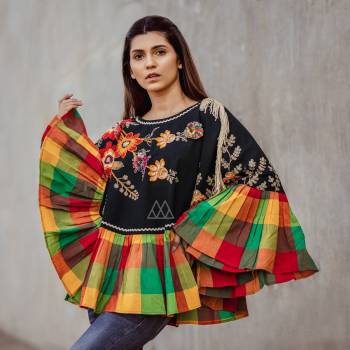 This Winters Go Colorful With This Beautiful Poncho Which Keeps Keeps You Warm As Well As Stylish. It Is Fabricated On Khadi And Can Be Paired with Any Kind Of Attire. Buy Now.