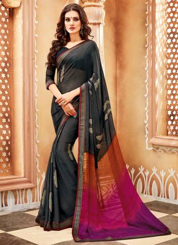 Grab This Beautiful Saree For Your Casual Or Semi-Casual Wear. This Saree Is Fabricated On Chiffon Georgette Paired With Soft  Silk Fabricated Blouse. It Is Light Weight And Easy To Carry All Day Long. 