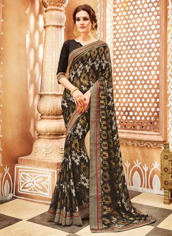 Grab This Beautiful Saree For Your Casual Or Semi-Casual Wear. This Saree Is Fabricated On Chiffon Georgette Paired With Soft  Silk Fabricated Blouse. It Is Light Weight And Easy To Carry All Day Long. 