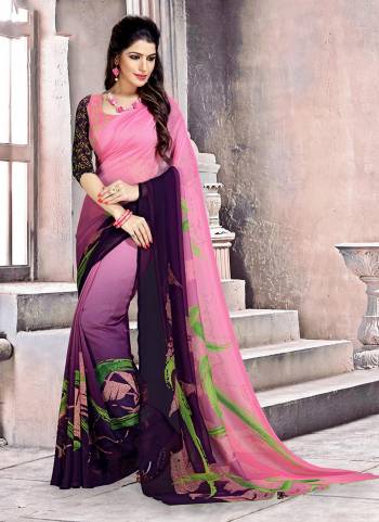 Add This Pretty Saree For Your Casual Or Semi-Casual Wear. This Saree and Blouse Are Fabricated On Georgette Beautified With Prints all Over It. 