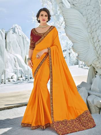 Presenting this Yellow color two tone bright georgette saree. Ideal for party, festive & social gatherings. this gorgeous saree featuring a beautiful mix of designs. Its attractive color and designer heavy embroidered design, Flower patch design, stone design, heavy blouse design, beautiful floral design work over the attire & contrast hemline adds to the look. Comes along with a contrast unstitched blouse.