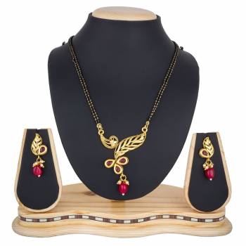 Give A Rich Elegant Look To Your Simple Or Heavy Ethnic Attire, Pairing It With This Beautiful Mangalsutra Set With Pretty Matching Earrings. It Is Light In Weight And Easy To Carry All Day Long. 