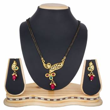 Give A Rich Elegant Look To Your Simple Or Heavy Ethnic Attire, Pairing It With This Beautiful Mangalsutra Set With Pretty Matching Earrings. It Is Light In Weight And Easy To Carry All Day Long. 