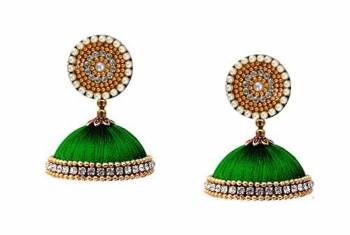 Grab This Beautiful Earrings Set In Jhumki Style Which Can Be Paired With Any Contrasting Or Same Colored Attire, Be It Heavy Or Light. Buy This Pretty Set Of Earrings Now