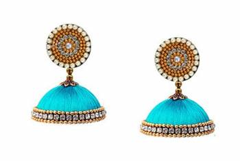 Grab This Beautiful Earrings Set In Jhumki Style Which Can Be Paired With Any Contrasting Or Same Colored Attire, Be It Heavy Or Light. Buy This Pretty Set Of Earrings Now