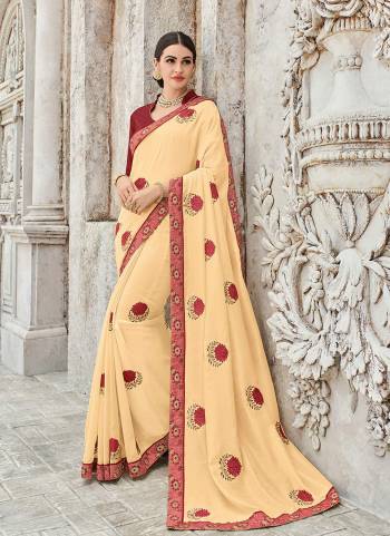 The fabulous pattern makes this Light yellow color silk fabrics saree. Ideal for party, festive & social gatherings. this gorgeous saree featuring a beautiful mix of designs. Its attractive color and designer heavy embroidered design, beautiful floral design work over the attire & contrast hemline adds to the look. Comes along with a contrast unstitched blouse.