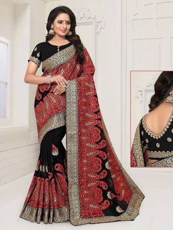 For An Attractive Look, Grab This Heavy Embroidered Designer Saree In Georgette Based Fabric With Heavy Thread Work All Over. Its Fabric Is Soft Towards Skin And Durable. Buy Now.