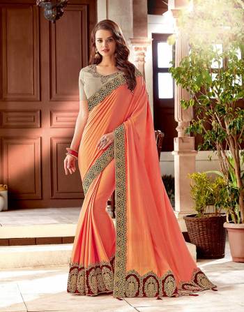 Drape yourself in the color of the season -Orange with a hint of traditional Indian embroidery and look like a modern epitome of culture. 