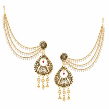 Give A Heavy All Over Look To Your Attire By Pairing It Up With This Heavy Designer Earrings Set. This Pretty Set Of Earrings Are Easy To Wear And Light Weight. Also It Can Be Paired With Any Colored Traditional Attire. Buy Now.