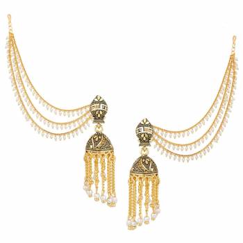 Give A Heavy All Over Look To Your Attire By Pairing It Up With This Heavy Designer Earrings Set. This Pretty Set Of Earrings Are Easy To Wear And Light Weight. Also It Can Be Paired With Any Colored Traditional Attire. Buy Now.