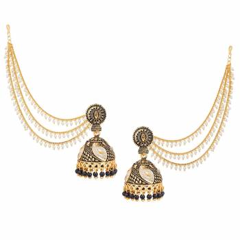 Give A Heavy All Over Look To Your Attire By Pairing It Up With This Heavy Designer Earrings Set. This Pretty Set Of Earrings Are Easy To Wear And Light Weight. Also It Can Be Paired With Any Colored Traditional Attire. Buy Now.