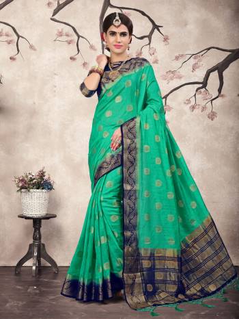 Flaunt Your Rich And Elegant Taste In Royal Looking Silk Based Saree. This Saree And Blouse Are Fabricated On Rich Linen Silk Fabric Which Will Defintely Earn You Lots Of Compliments From Onlookers. Buy Now.