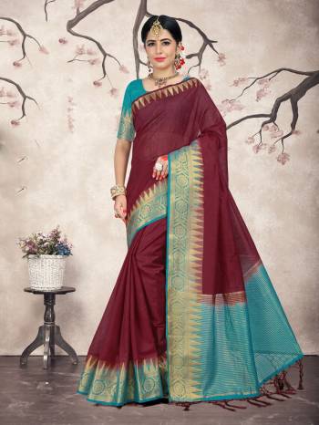 Flaunt Your Rich And Elegant Taste In Royal Looking Silk Based Saree. This Saree And Blouse Are Fabricated On Rich Linen Silk Fabric Which Will Defintely Earn You Lots Of Compliments From Onlookers. Buy Now.