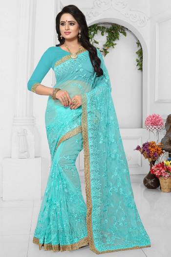 Add This Pretty Attractive Heavy designer Saree To Your Wardrobe. This Beautiful Heavy Embroidered Saree Is Fabricated On Net Paired With Net Fabricated Blouse. It Is Durable And Easy To Care For.