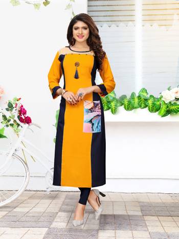 Simple And Elegant looking Readymade Kurti Is Here In Yellow Color Fabricated On Rayon. This Kurti Is Available In All Regular Sizes, Choose As Per Your Comfort.