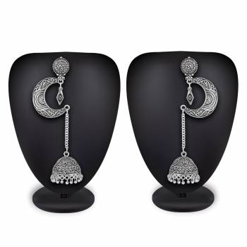 Buy This Pretty Pair Of Earrings In Silver Color Which Can Be Paired With Colored Attire. These Earrings Will Give A Pretty Elegant Look  Which Will eanr You Lots Of Compliments From Onlookers. 