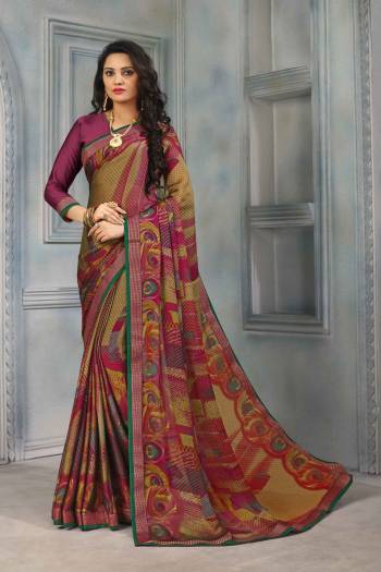 Go Colorful With This Printed Saree In Multi Color Fabricated On Chiffon. This Saree Is Light In Weight, Easy to Drape And Durable. It Is Suitable For Your Casual Or Semi Casual Wear. Buy Now.