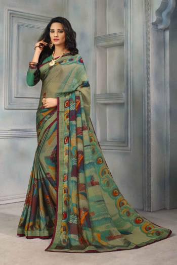 Go Colorful With This Printed Saree In Multi Color Fabricated On Chiffon. This Saree Is Light In Weight, Easy to Drape And Durable. It Is Suitable For Your Casual Or Semi Casual Wear. Buy Now.