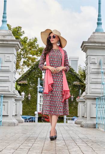 Simple And Elegant Looking Designer Readymade Kurti Is Here In Grey And Red Color Fabricated On Pashmina Beautified With Prints And Buttons. It Is Available In All Regular Sizes. 