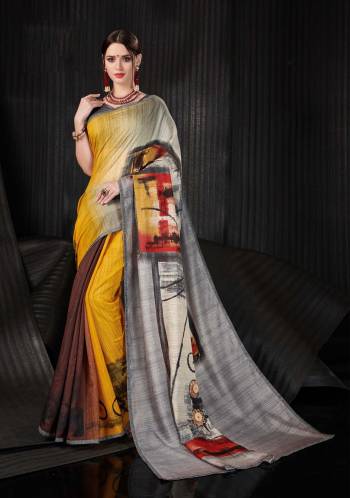 Celebrate This Festive Season with Beauty And Comfort Wearing This Printed Saree Fabricated On Linen Silk. Its Rich Fabric Will Give A Great Look To Your Personality. Buy Now.