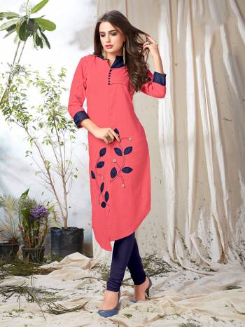 Grab This Pretty Readymade Kurti In Dark Pink Color Fabricated On Khadi Cotton. This Kurti Is Light In Weight And Easy To carry All Day Long. 