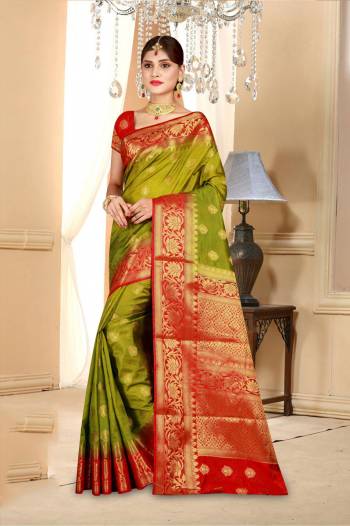 Here Is A Saree Suitable For The Upcoming Festive And Wedding Season, Grab This Banarasi Art Silk Saree Beautified With Weave All Over It. This Saree Gives A Proper Traditional Look To Your Personality. Buy Now.