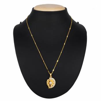 Give A Pretty elegant Look To Your Neckline With This Simple And Delicate Pandant Set In Golden Color Which Can Be Paired With Any Color Or Any Type Of Attire. Buy Now.