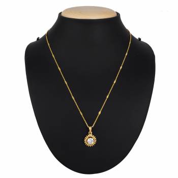 Give A Pretty elegant Look To Your Neckline With This Simple And Delicate Pandant Set In Golden Color Which Can Be Paired With Any Color Or Any Type Of Attire. Buy Now.