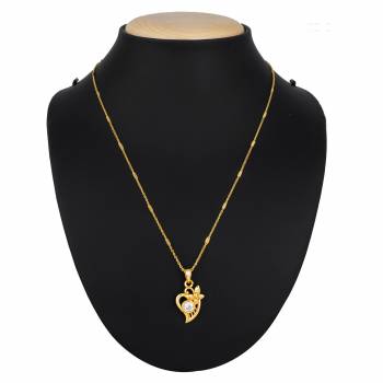 Give A Pretty elegant Look To Your Neckline With This Simple And Delicate Pandant Set In Golden Color Which Can Be Paired With Any Color Or Any Type Of Attire. Buy Now.