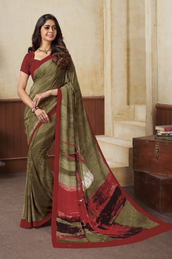 For Your Casual Or Semi-Casual Wear, Grab This Lovely Printed Saree Fabricated On Crepe. This Saree Is Beautified With Prints Which Also Light Weight And Easy To Carry all Day Long.