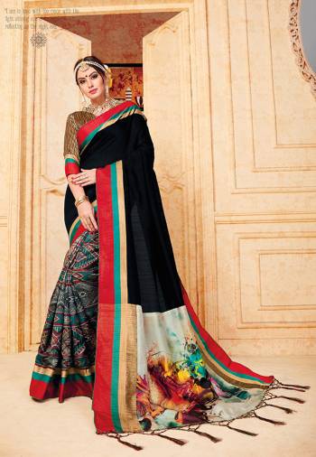 Celebrate This Festive Season With These Traditional Silk Based Saree. This Saree And Blouse Are Fabricated On Art Silk Beautified With Prints All Over It, It Is Durable And Easy To Carry All Day Long. 