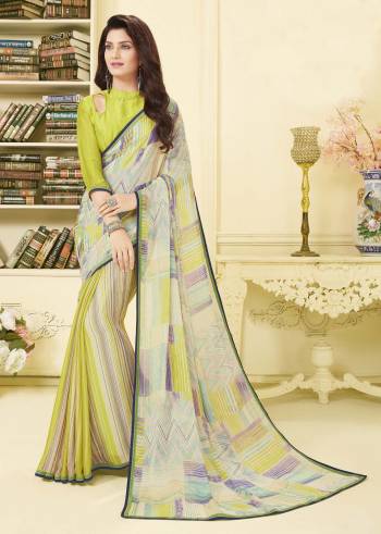 For Your Utmost Comfort, Grab This Pretty Light Weight Saree Fabricated On Georgette Paired With Satin Fabricated Blouse. Both Its Fabrics Esnures Superb Comfort All Day Long. Buy Now.