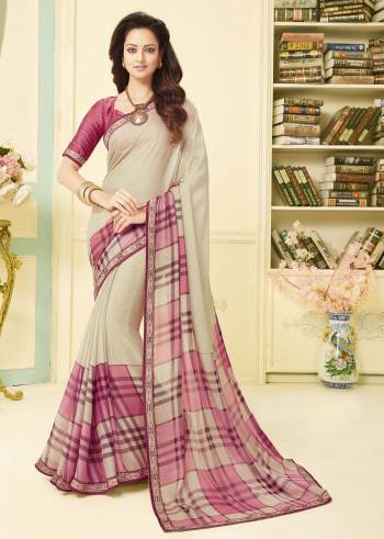 Grab This Pretty Saree For Your Casual Or Semi-Casual Wear. This Saree Is Fabricated On Georgette Paired With Satin Fabricated Blouse. It Is Beautified With Prints All Over. This Kurti Is Light Weight And Easy To Carry All Day Long. 