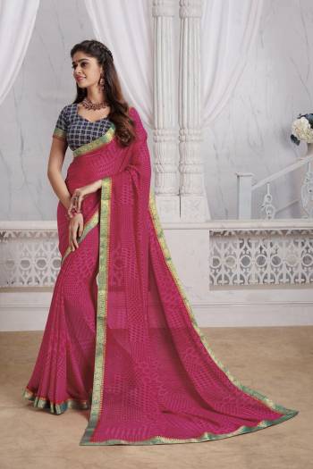 Add This Beautiful Printed Saree For Your Casual And Semi-Casual Wear. This Saree Is Georgette Based Beautified With Prints And Lace Border Which Is Soft Towards Skin And Ensures Superb Comfort All Day Long. Buy Now.