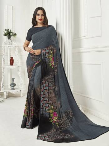 Simple And Elegant Looking Saree Is Here For Your Casual Wear. This Saree And Blouse are Fabricated On Georgette Beautified With Prints All Over. Buy Now.