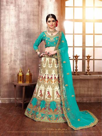 Here Is A Beautiful And Heavy Designer Lehenga Choli For The Upcoming Wedding Season. This Lehenga Choli Is Silk Based Paired With Net Fabricated Dupatta. It Is Light In Weight And Comfortable To Carry Throughout The Gala. Buy Now.