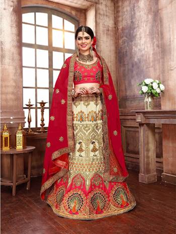 Here Is A Beautiful And Heavy Designer Lehenga Choli For The Upcoming Wedding Season. This Lehenga Choli Is Silk Based Paired With Net Fabricated Dupatta. It Is Light In Weight And Comfortable To Carry Throughout The Gala. Buy Now.