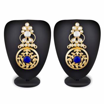 Grab This Beautiful And Attractive Pair Of Heavy Earrings Set In Golden Color. This Pretty Pair Is Beautified With Stone Work And Can Be Paired With Any Colored Traditional Attire. Buy Now.