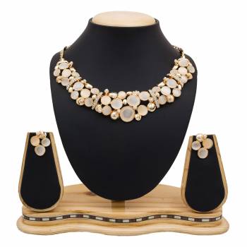 For A Girly Elegant Look, Grab This Beautiful Designer Necklace Set In Pretty Rose Gold Color. This Necklace Set Is Beautified With Diamond Work. Also This Can Be Paired With Colored Indo-Western Or Ethnic Attire. Buy Now.