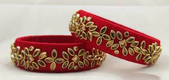 Get This Lovely Pair Of Bangles To Wear It With Your Ethnic Wear. This Pretty Pair Can Be Wore Single Or Can Be Mixed With Other Simple Bangles For Heavy Look. 