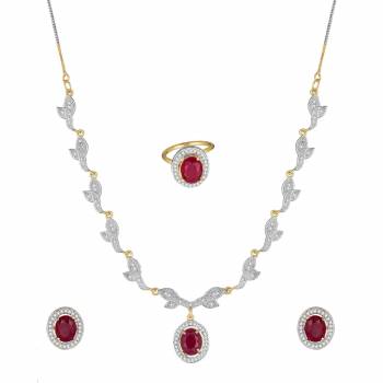 Grab This Pretty Elegant And Delicate Patterned Pendant Set Which Comes With A Pair Of Earrings & A Ring. This Pretty Set Is Light In Weight And Easy To Carry All Day Long. Also It Can Be Paired With Any Colored Attire. Buy Now.