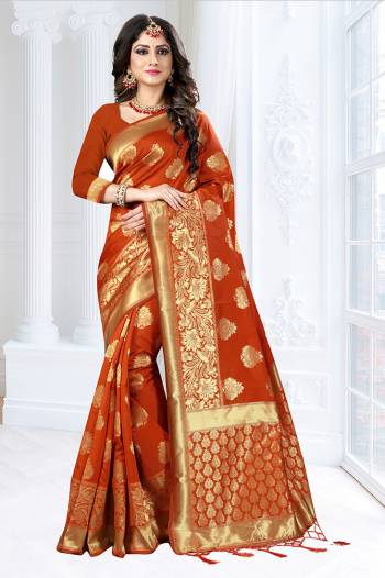 This Festive Season, Feel Comfortable And Look Beautiful Wearing?This Lovely Banarasi Art Silk Based Saree Beautified With Weave All. This Saree Is Light In Weight And easy To Carry All Day Long. Buy Now.