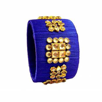 Grab This Beautiful Heavy Kada Type Bangle Which Is Wore Single In Hand. And It Does Not Need Any Other Bangle To Be Paired With. You Can Pair It Up With Any Same Or Contrasting Colored Ethnic Attire. 