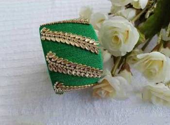 Grab This Beautiful Heavy Kada Type Bangle Which Is Wore Single In Hand. And It Does Not Need Any Other Bangle To Be Paired With. You Can Pair It Up With Any Same Or Contrasting Colored Ethnic Attire. 