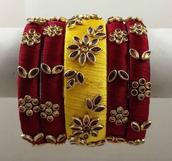 Here Is A Proper Traditional Bangle Set Of Six Which Gives A More Enhanced Look To Your Ethnic Wear. Also It Is Available In All Regular Sizes And Colors. Buy Now.