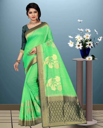 Grab This Designer Saree For The Upcoming Festive Season. This Saree Is Fabricated On Moonga Art Silk Paired With Art Silk Fabricated Blouse. This Rich Silk Based Saree And Its Weave Will Earn You Lots Of Compliments From Onlookers. 