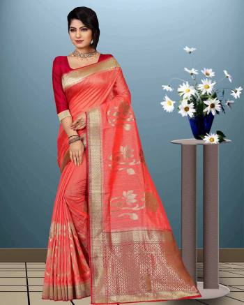 Celebrate This Festive Season Wearing This Silk Based Saree Beautified With Attractive Weave. This Pretty Saree Is Fabricated On Moonga Art Silk Paired With Art Silk fabricated Blouse. This Saree Is Light Weight, Durable And Easy to Carry All Day Long. Buy Now.